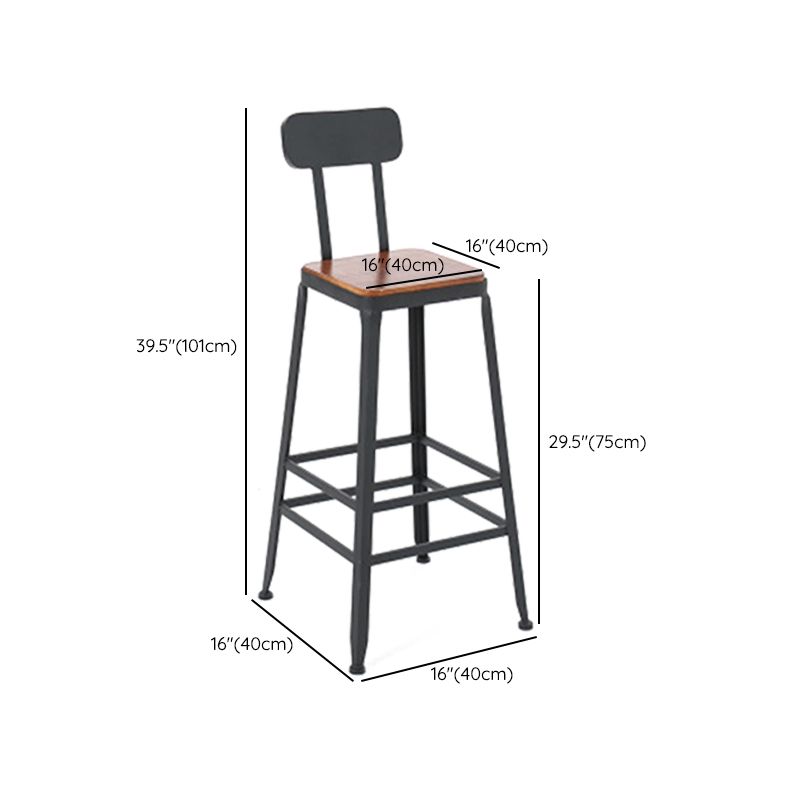 Contemporary Style Counter-height Stool Living Room Bar Stool with Metal Legs