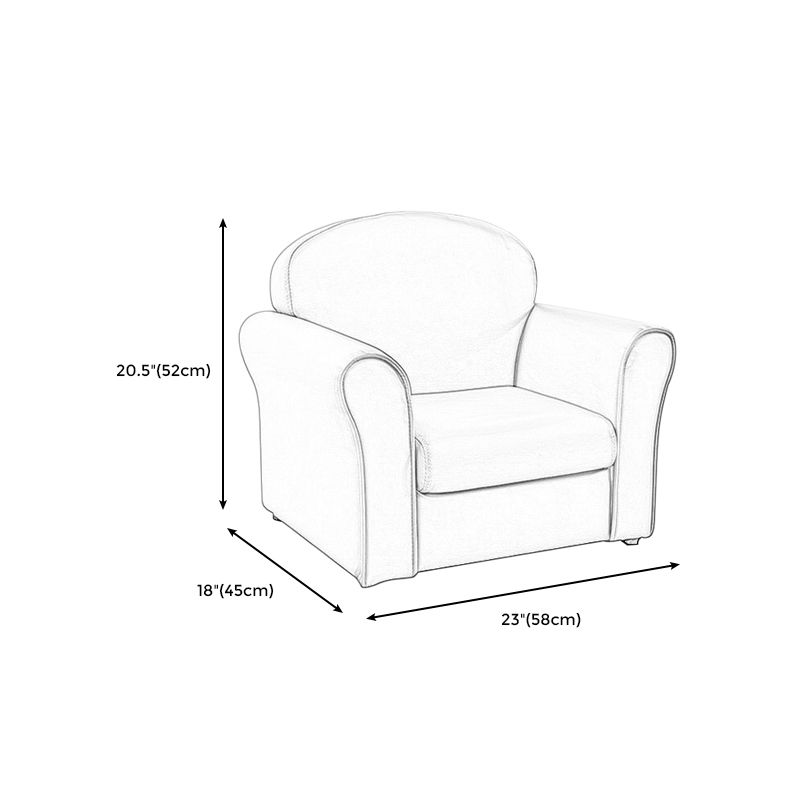 Contemporary Tight Back Standard Rolled Arm Settee Couch for Children