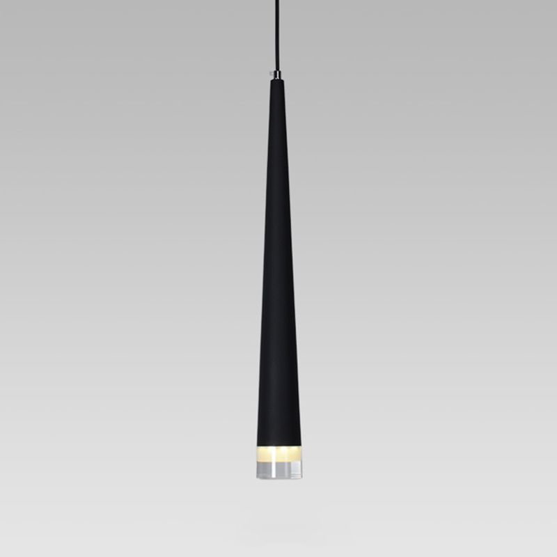 Minimalisme Conische led hangende licht moderne stijl lange kegelverlichtingsarmatuur met kristallen lampenkap