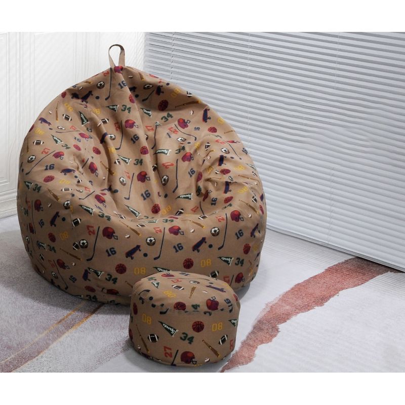 Linen Barrel Accent Chair Armless Round Chair with Ottomans for Living Room