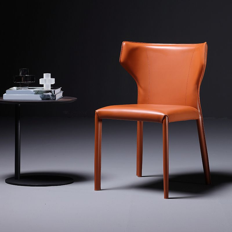 Contemporary Side Chair Wingback Metal Dining Chair for Indoor