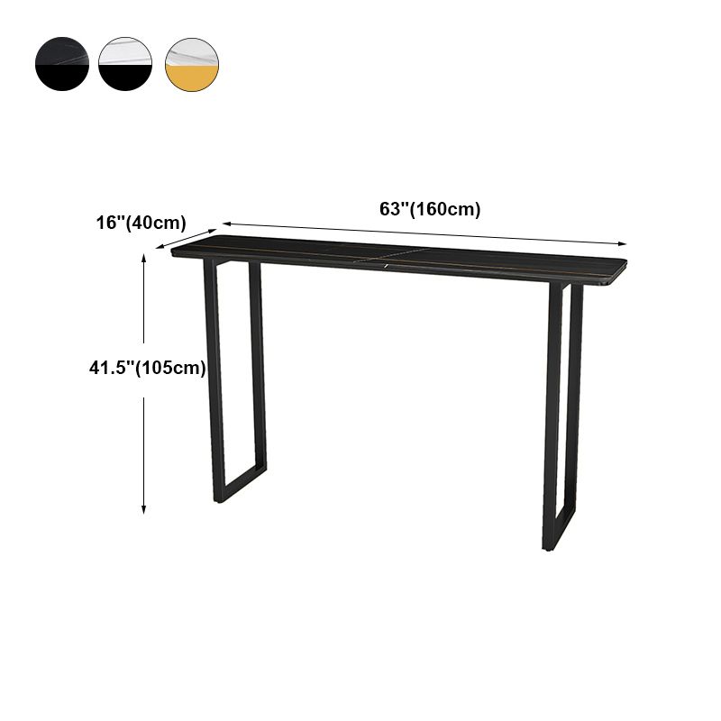 Industrial Style Stone Top Cocktail Bar Table 42-inch Height Table for Kitchen