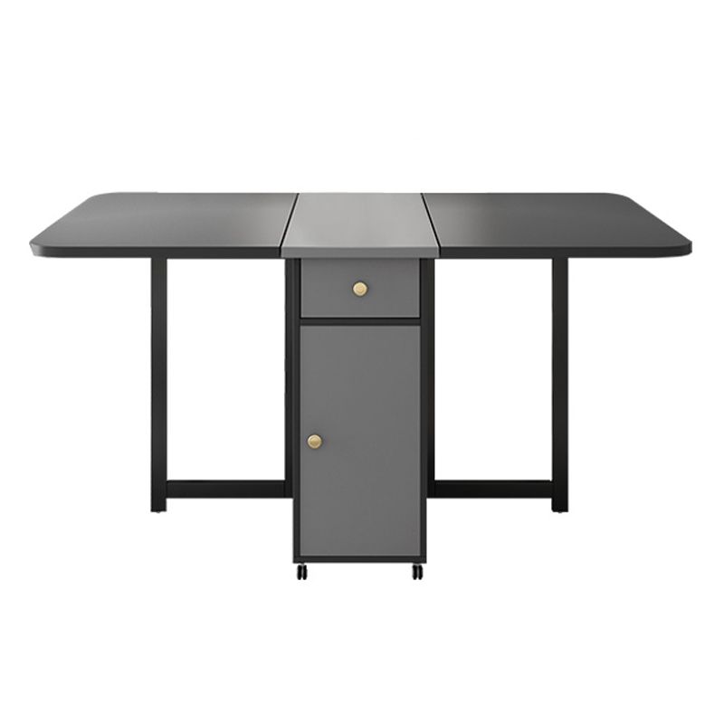 Tavolo da pranzo moderno del rettangolo moderno di metà secolo con base in legno massiccio, 59 "l x 29.1" h