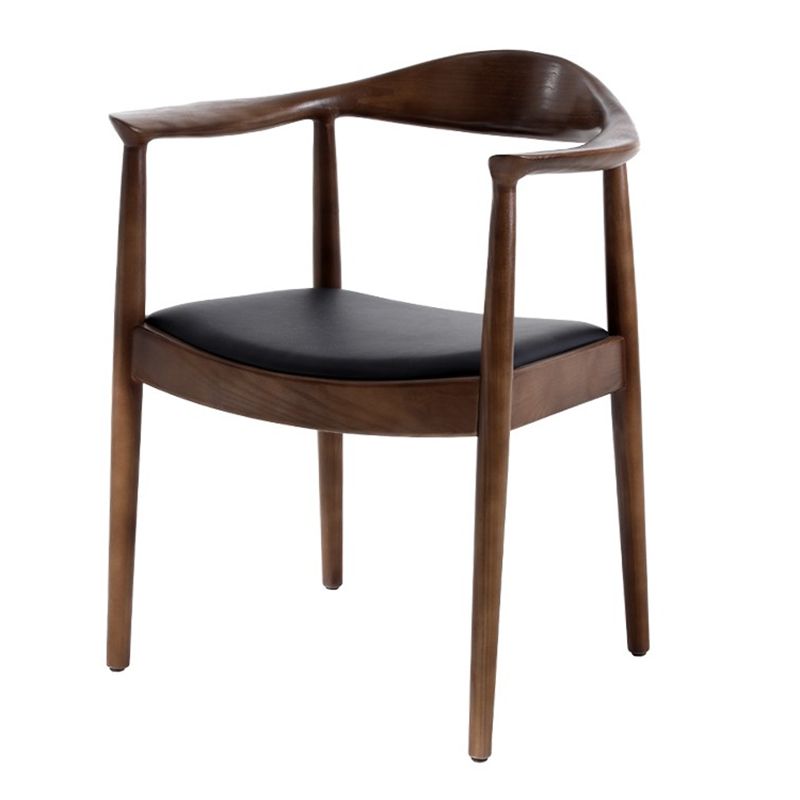Scandinavian Style Wood Dining Side Chair Home Open Back Dining Side Chair with Arm
