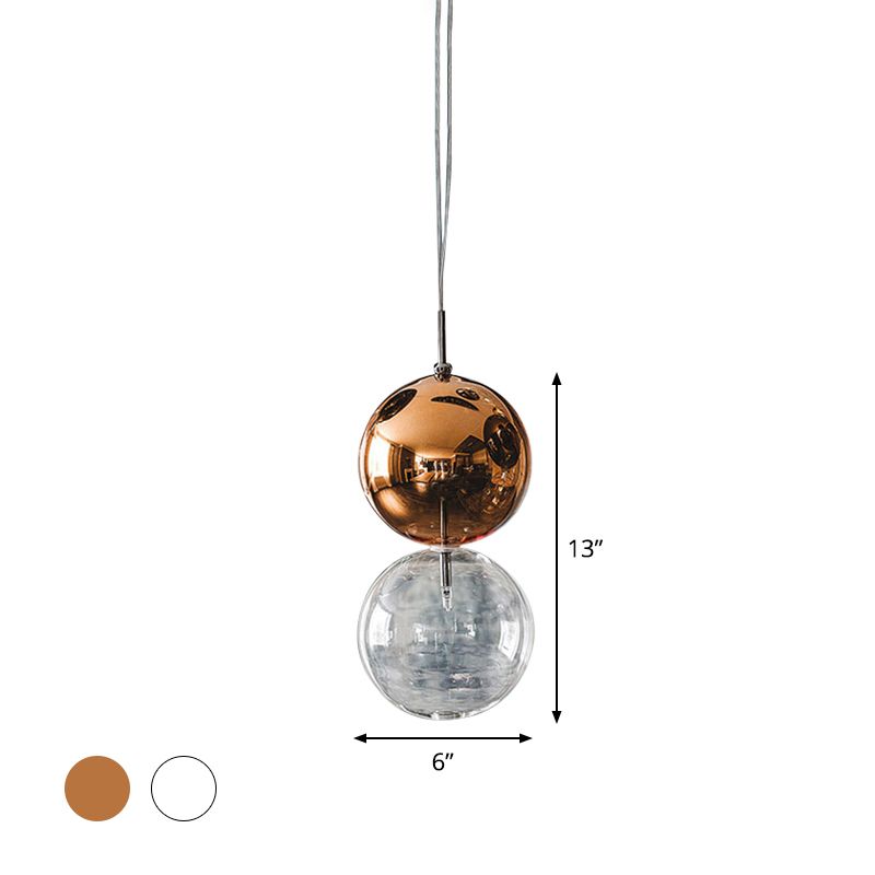 Iluminación colgante de calabaza de estilo simple vaso transparente un techo de luz luz colgante para el pasillo de la oficina