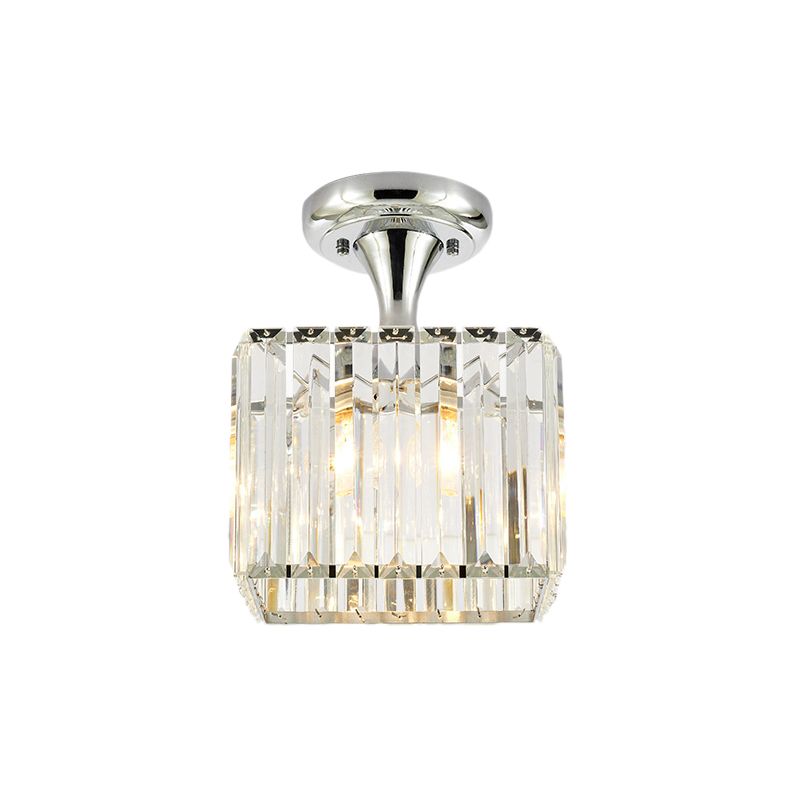 Spiral/Cone/Cylinder Kitchen Flush Light Minimalist Crystal 1 Light Chrome Ceiling Lighting