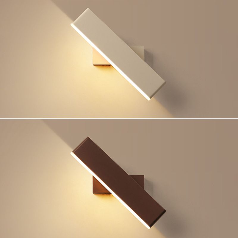 Modern Simple Iron Wall Light Rectangle Shape LED Rotatable Wall Lamp for Bedroom