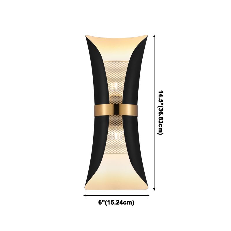 Lámpara de luz de pared contemporánea de metal lámpara de apliques de 2 luces para dormitorio