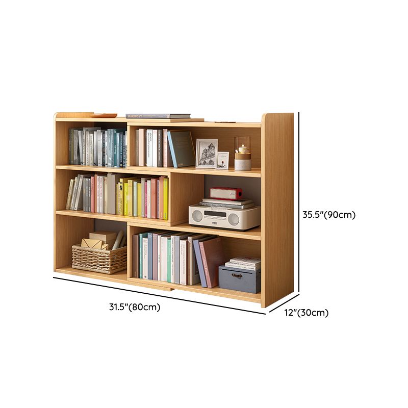 Contemporary Solid Wood Cubby Storage Bookcase Open Back Bookcase