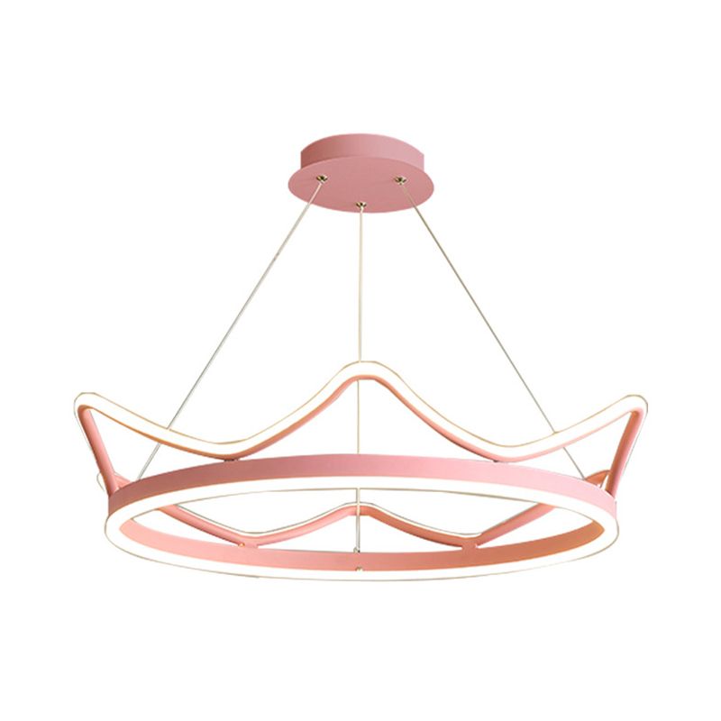 Ultra-modern Crown Pendant Lighting Fixtures Acrylic Hanging Lamp with Hanging Cord for Bedroom