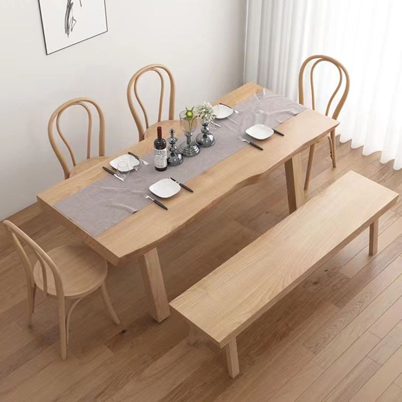 Modern 1/5/6 Pieces Dining Set Rectangle Pine Wood Dining Table for Kitchen
