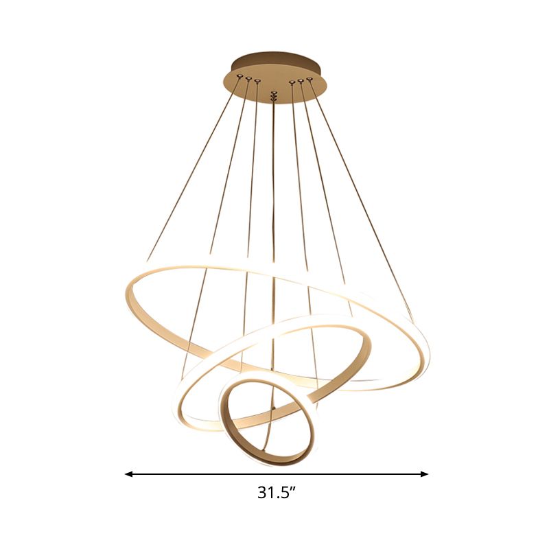 Lampada a sospensione ad anello largo 31,5 "/39" Lampada a LEDELIE LED ACRILICA LED ACRILICO, LUCE COLDA/BIANCA