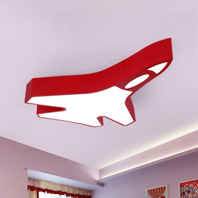 Aircraft Surface Mounted Led Ceiling Light Cartoon Metal Boys Bedroom Flushmount