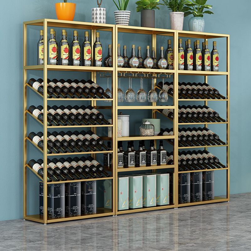 Contemporary Floor Wine Bottle Rack Iron Bottle Holder for Kitchen