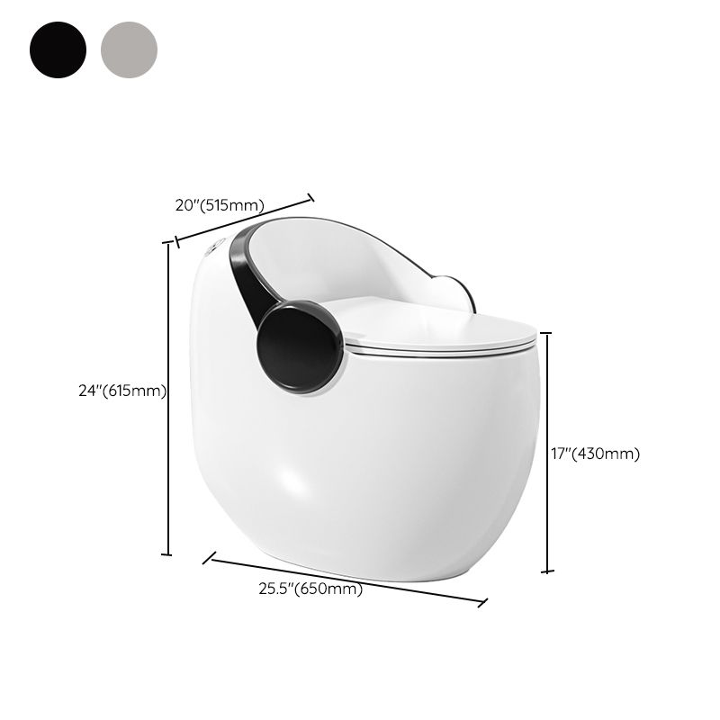 Contemporary Ceramic Toilet Floor Mount Urine Toilet with Slow Close Seat for Bathroom