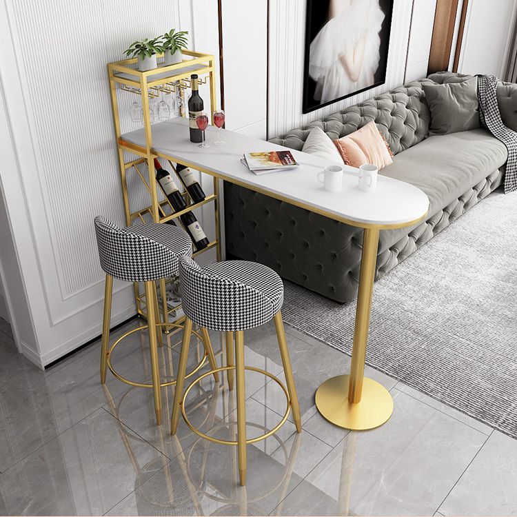 Table à manger à barres moderne Table de pub à hauteur de barre intérieure avec étagères de 42 pouces