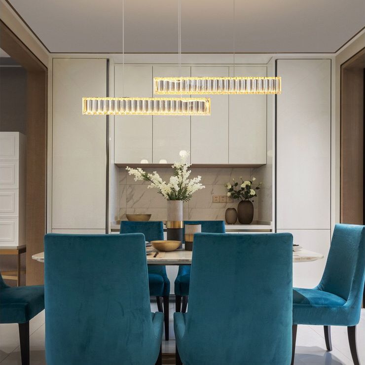 Linear Large Kitchen Pendant Lights Crystal Modern Simplicity Island Light for Living Room