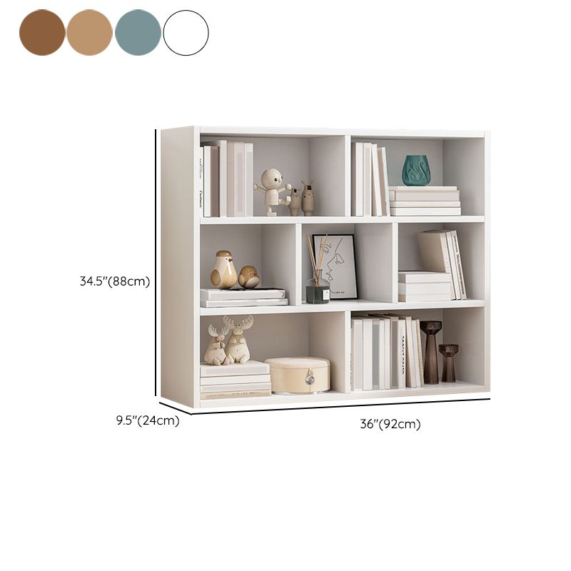 Standard Closed Back Bookshelf Engineered Wood Scandinavian Bookcase