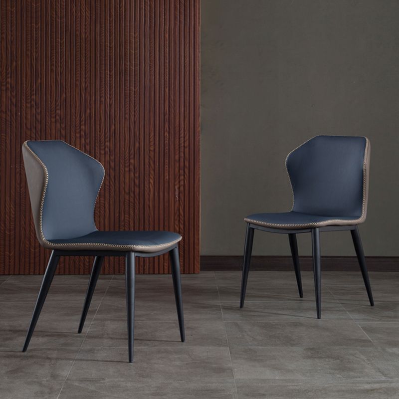 Sillas de comedor de piel sintética de estilo industrial Silla lateral con respaldo lateral
