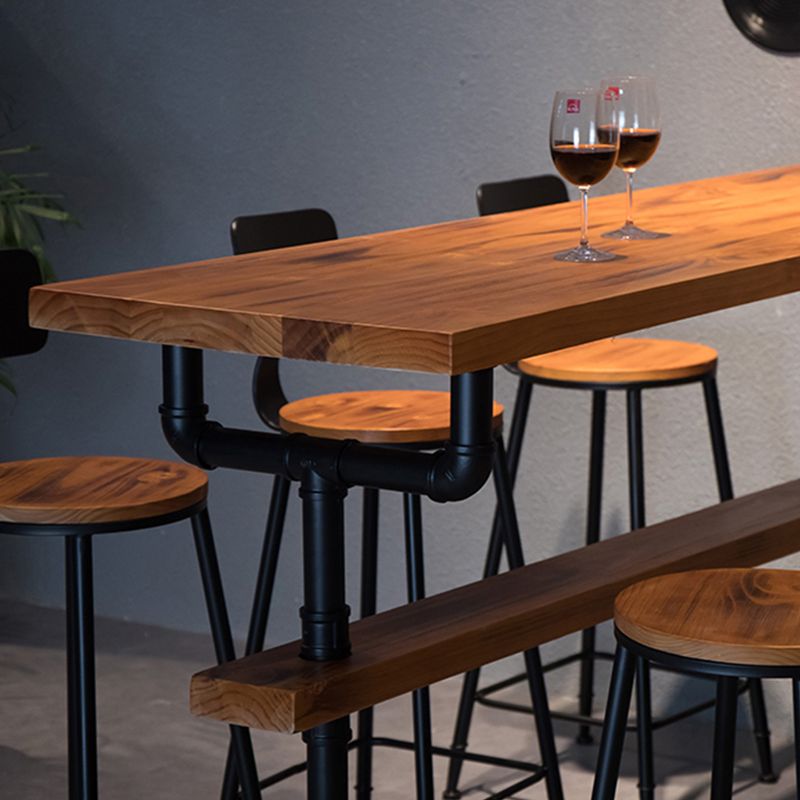 Solid Wood Bar Dining Table Contemporary Rectangle Counter Height Table