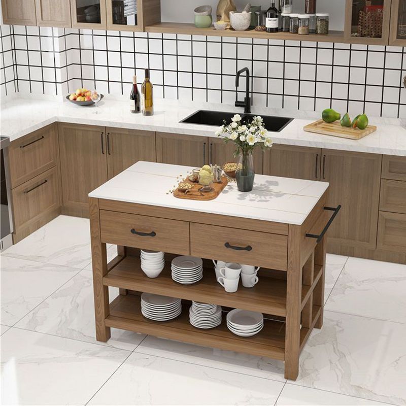 Modern Pine Solid Wood Rectangle Island Table for Kitchen Dining Room