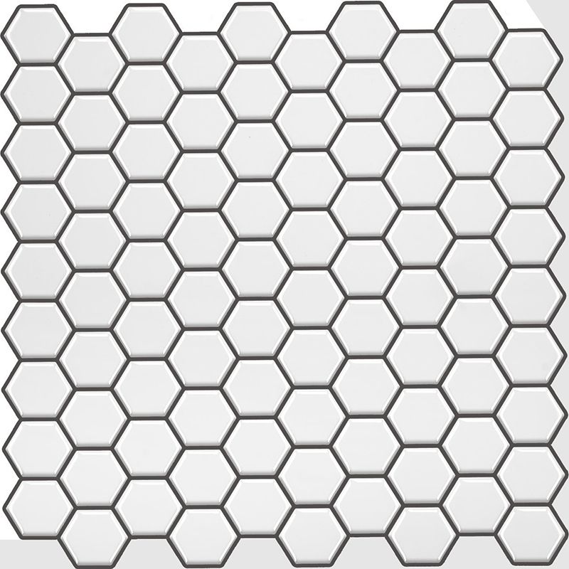 Polygon Metal Peel and Stick Backsplash Tile PVC Peel and Stick Tile for Kitchen
