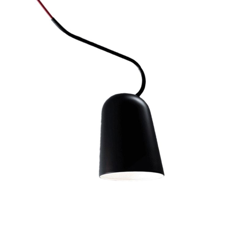 1 comedor ligero Luz colgante colgante con tono de metal Bell Lámpara de suspensión de estilo negro/blanco moderno