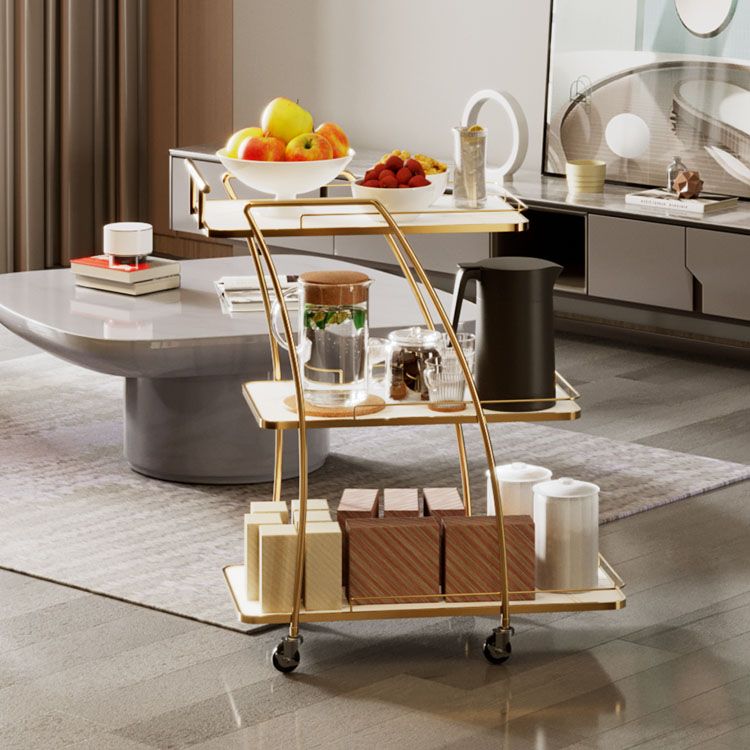 Modern Simple Open Storage Kitchen Trolley Rectangular Dining Room Prep Table