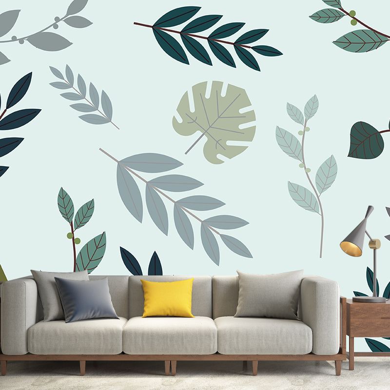 Modern Plant Wall Murals Stain Resistant Wall Art for Home,Waterproof and Antifouling