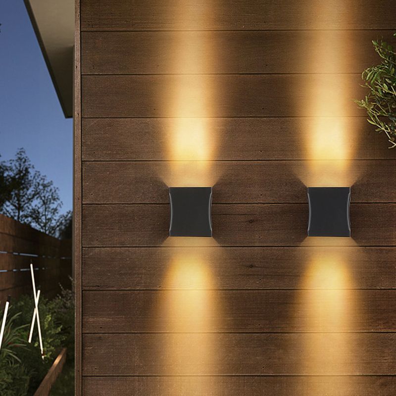 Modern Style Geometry Shape Wall Sconce Metal 2 Light Sconces for Outdoor