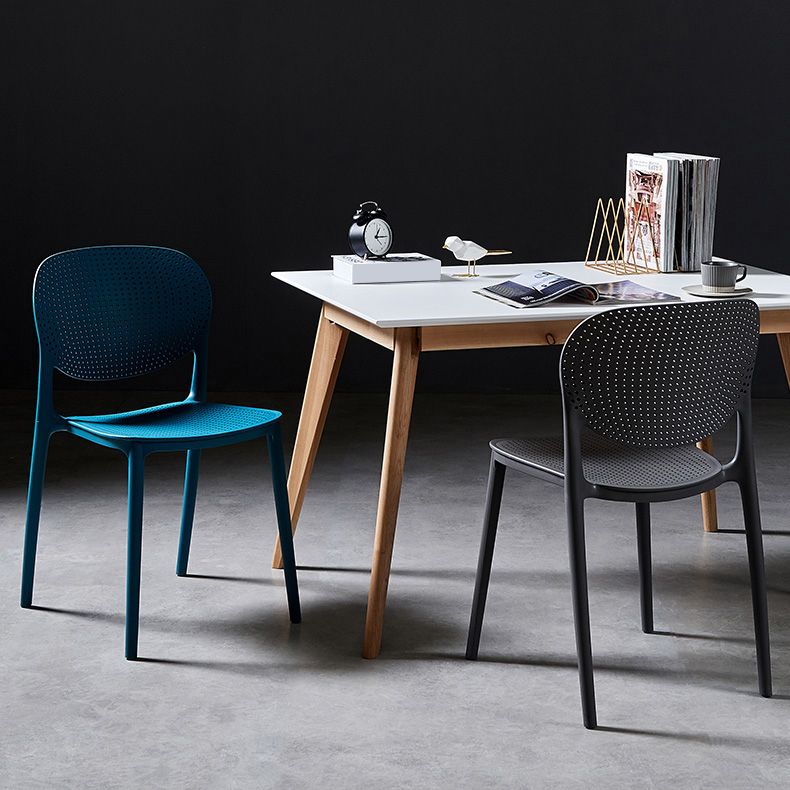 Modern Plastic Open Back Side Chair 32"H Acrylic Dining Chair for Restaurant Bedroom