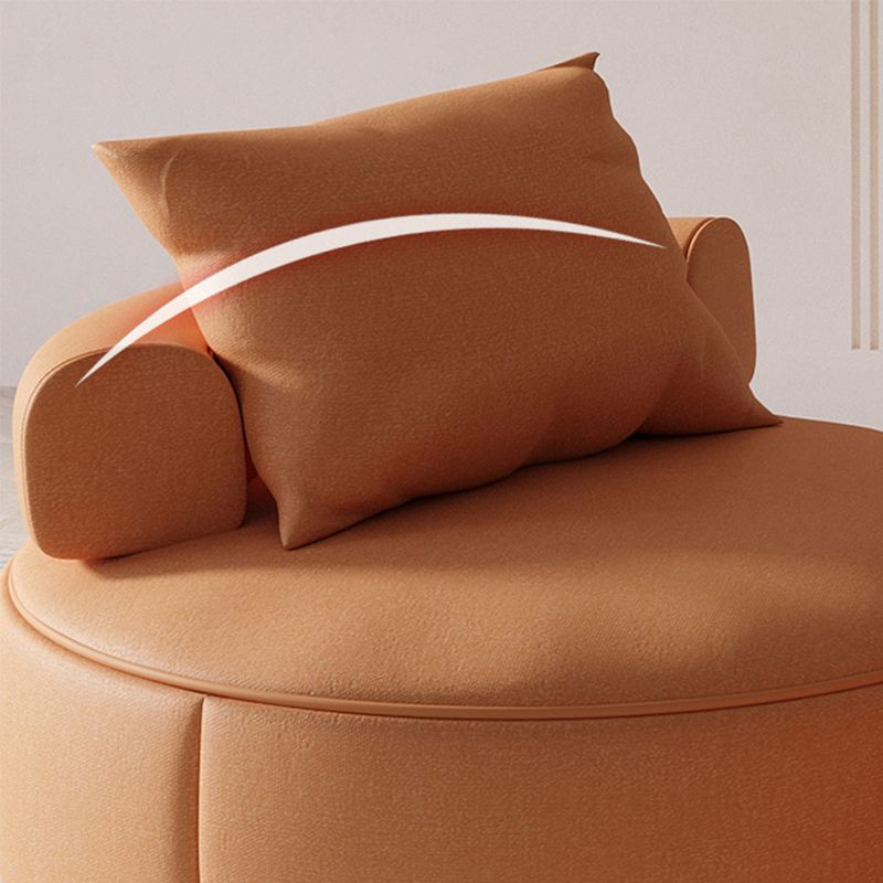 Nordic with Pillow Bonded Leather Armless Pillow Back Parsons Chair