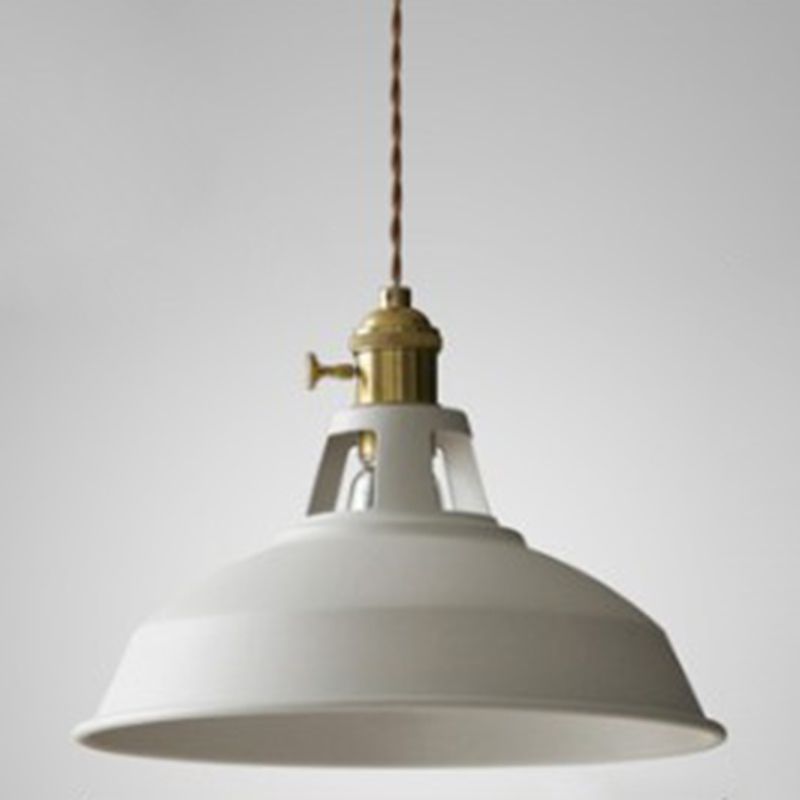 Kitchen Barn Metal Shade Pendant Lamp 1 Light Nordic Style Macaron Colored Hanging Lamp