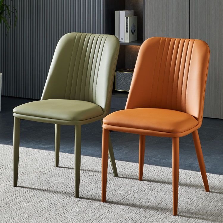 Dining Room Armless Dining Chair Home Parsons Faux Leather Dining Chair