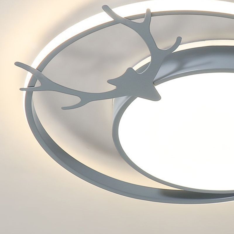 Antlers Ceiling Light LED Ceiling Mount Light with Acrylic Shade for Bedroom