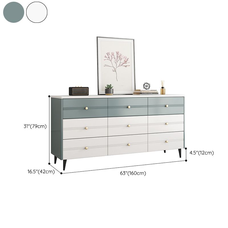 Glam Stone Storage Chest White Bedroom 16" Wide Chest with Drawers