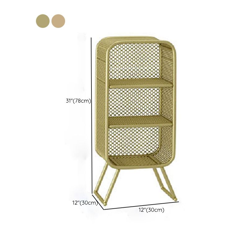 Scandinavian Antique Finish Shelf Bookcase Metal Standard Bookshelf