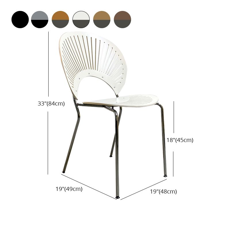 Silla industrial de metal con respaldo abierto para cocina, comedor, silla lateral
