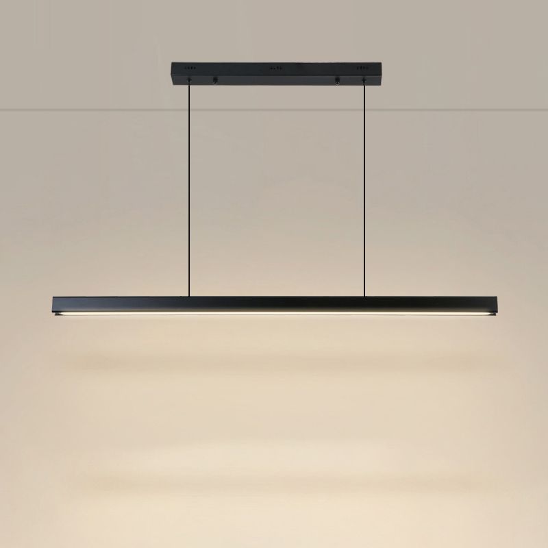 Black Rectangular Pendant Light in Modern Creative Style Acrylic LED Hanging Lamp