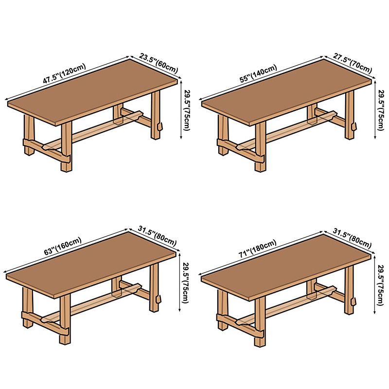 Rectangle Table Dining Table Simplicity Dinner Room Solid Wood Table with 4 Legs Base