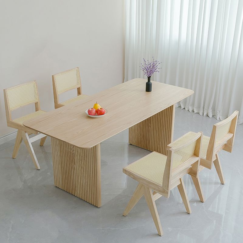 Rectangle Dining Table Set 1/2/5 Pcs Solid Wood Dining Table and Chairs