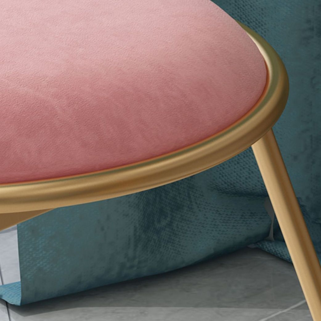 Glam Upholstered Armless Gold Legs Dining Room Side Dining Chair