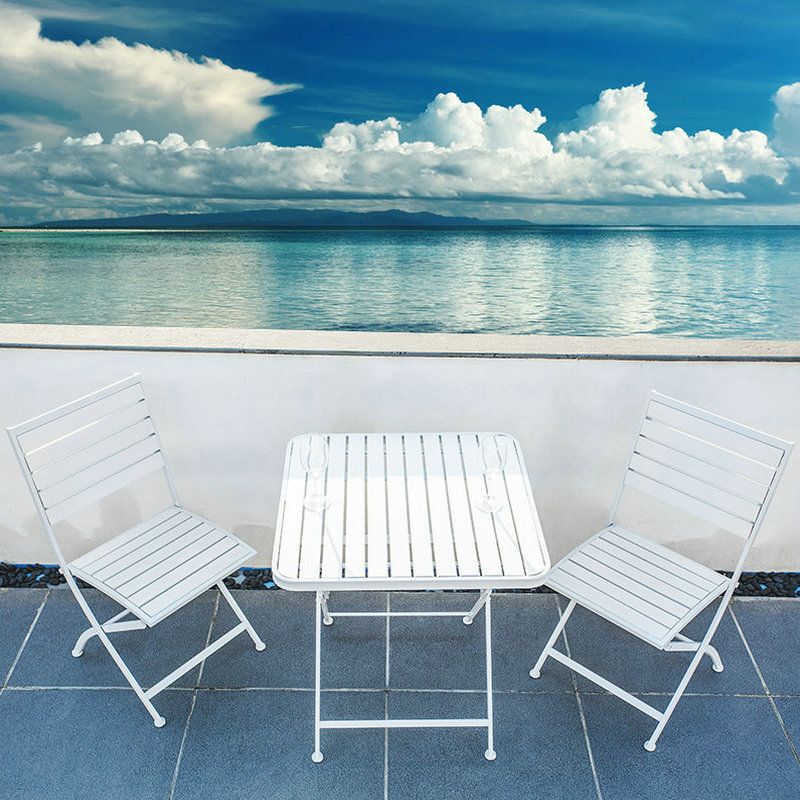 Metal Patio Dining Chair Modern Armless Outdoors Dining Chairs