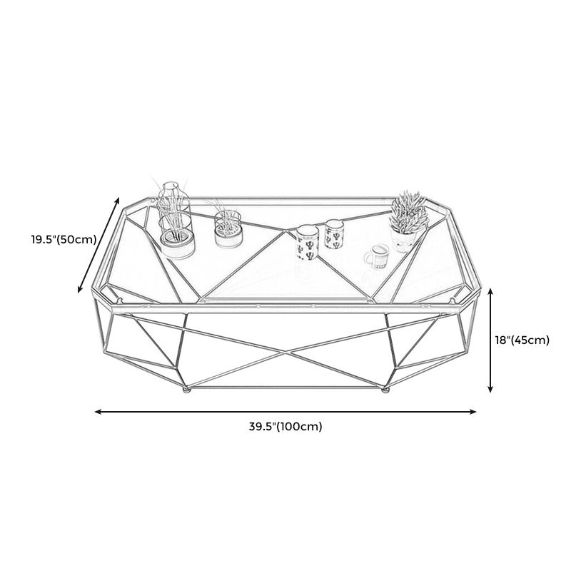 Contemporary Glass Cocktail Table Frame Coffee Table  for Dining Room