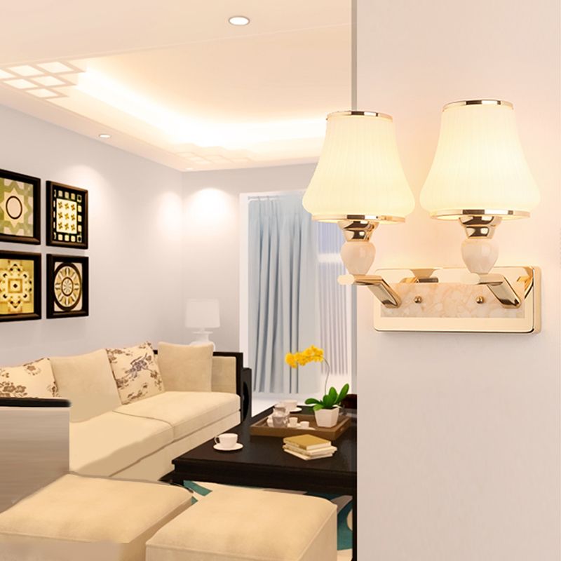 Multi -Leuchten Glaswand Licht moderner Stil Geometrische Formwandmontage in Weiß