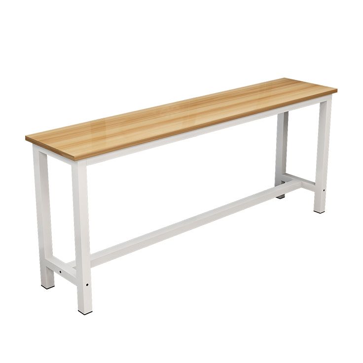 Metal and Wood Rectangular Table, Modern Style Home Living Room Kitchen Bar Table