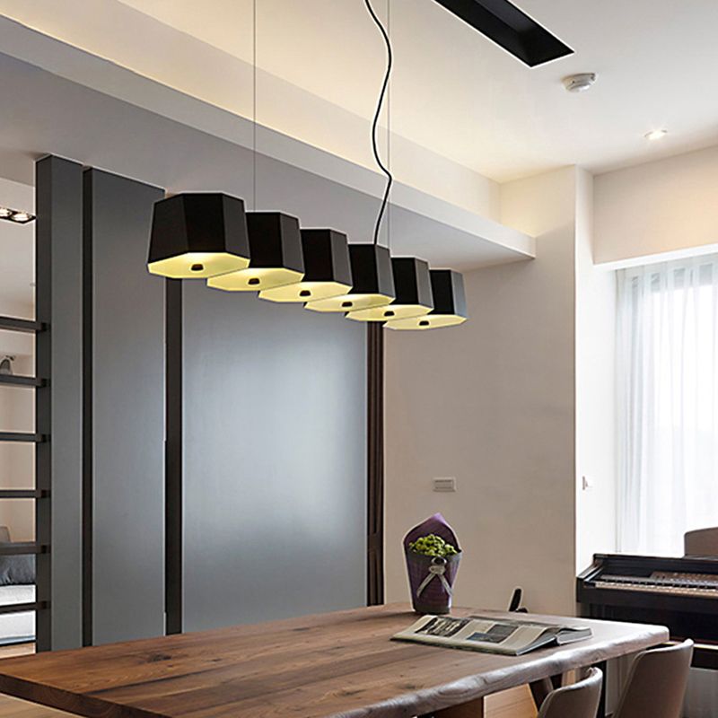 Modern Geometric Metal Kitchen Island Ceiling Light Black Island Hanging Light