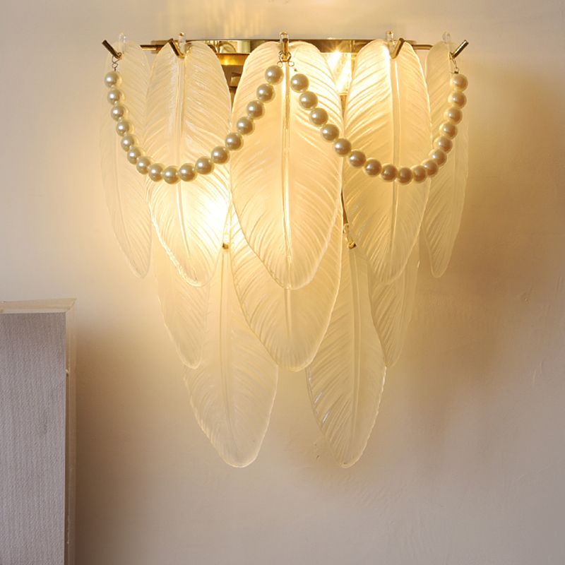 Wall Light Fixture Modern Style Glass Shaded Wall Mount Lighting