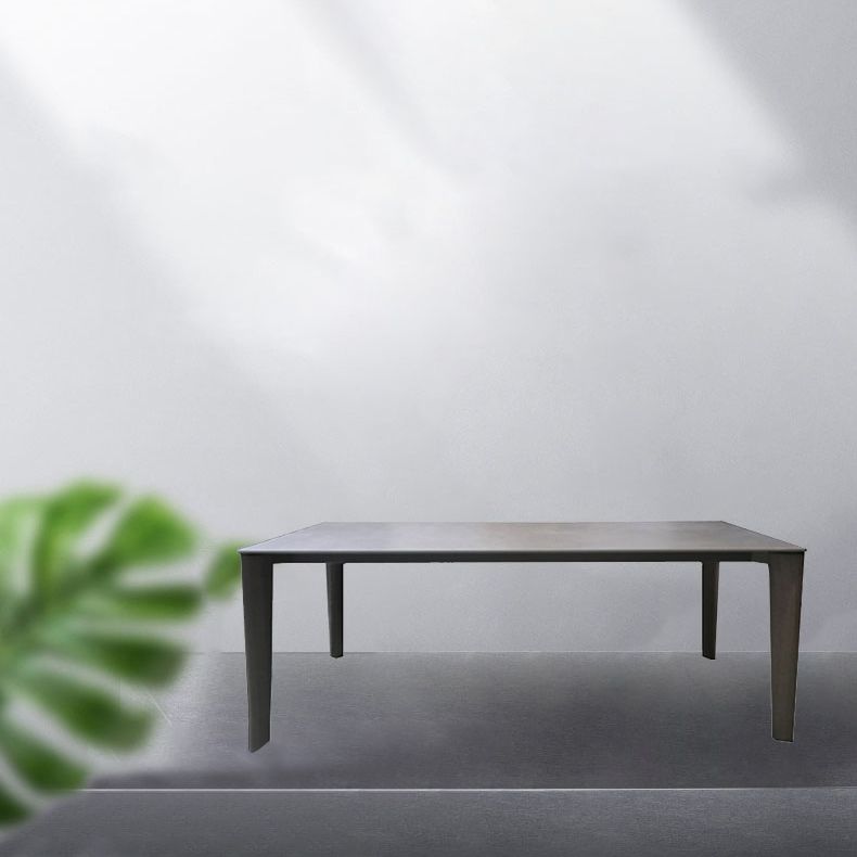 Modern Style Home Sintered Stone Dining Table Rectangular Shape Table with Ash Wood 4 Legs Base