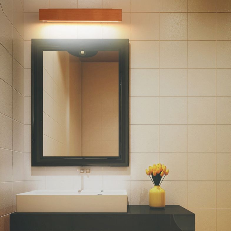 Rectangular Wood Wall Lighting Fixtures Modern Wall Mounted Light Fixture for Bedroom